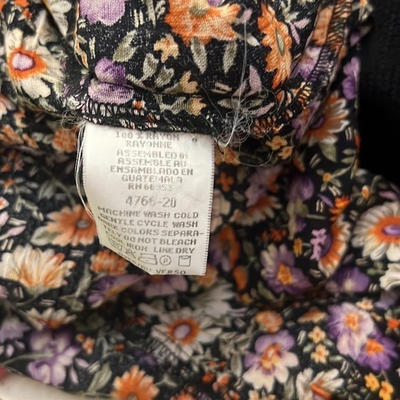 Joan Leslie Vintage Floral Button Down Dress 14 Petite - Picture 10 of 10